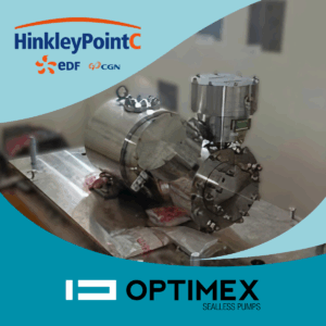 OPTIMEX pump being installed at Hinkley Point C nuclear power plant